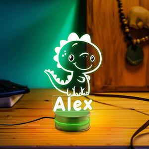 Personalized Cool Dinosaur Nigh Light, Custom dinosaur night light, Kids acrylic night light, bedroom decor, Dinosaur LED Night Light