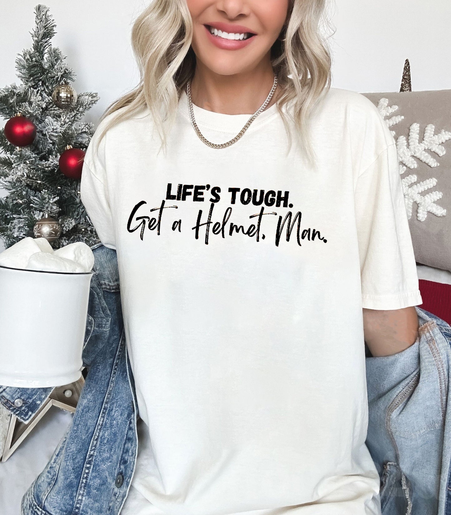 Life's Tough Get a Helmet Man Hoodie Sweatshirt, Conservative Hoodie Sweatshirt for men or women, Candace Owens Sweatshirt,Unisex sweatshirt