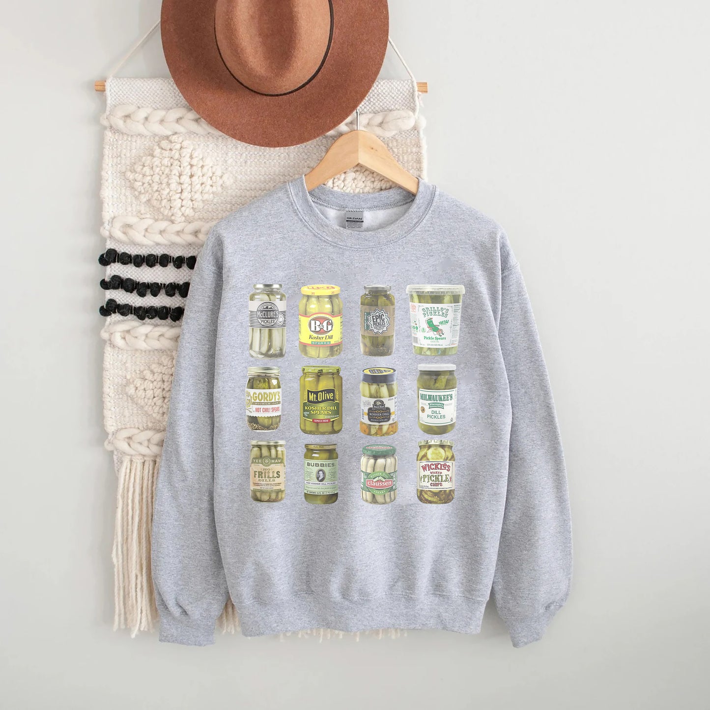 Vintage Canned Pickles Sweatshirt,Canning Season Sweatshirt,Pickle Lovers Sweater,Homemade Pickles Sweater,Pickle Jar Crewneck Sweatshirt