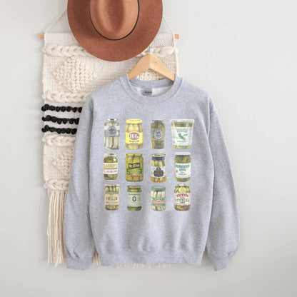 Vintage Canned Pickles Sweatshirt,Canning Season Sweatshirt,Pickle Lovers Sweater,Homemade Pickles Sweater,Pickle Jar Crewneck Sweatshirt