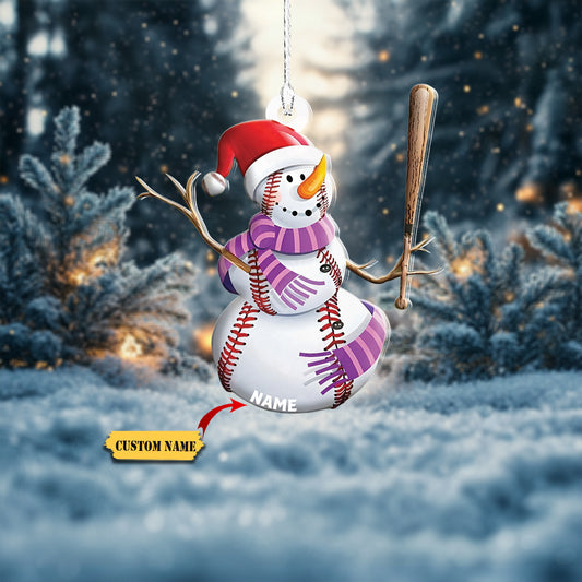Snowman Christmas Plastic Hanging Ornament Snowman Baseball Ornament Decorate Christmas, Ornament Decoration, Ornament For Gift, Ornament Christmas