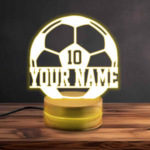 Personalized Soccer Night Light, Great Gift Idea For Soccer Players & Soccer Lover Gift For Soccer Player, Personalized Soccer Night Light