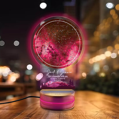 Custom Star Map By Date Night Light, The Night We Met Star Map Night Lights, Custom Couples Gift,Personalized Anniversary Gift For Her & Him