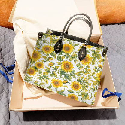 Leather Bag Radiant Sunflower Satchel