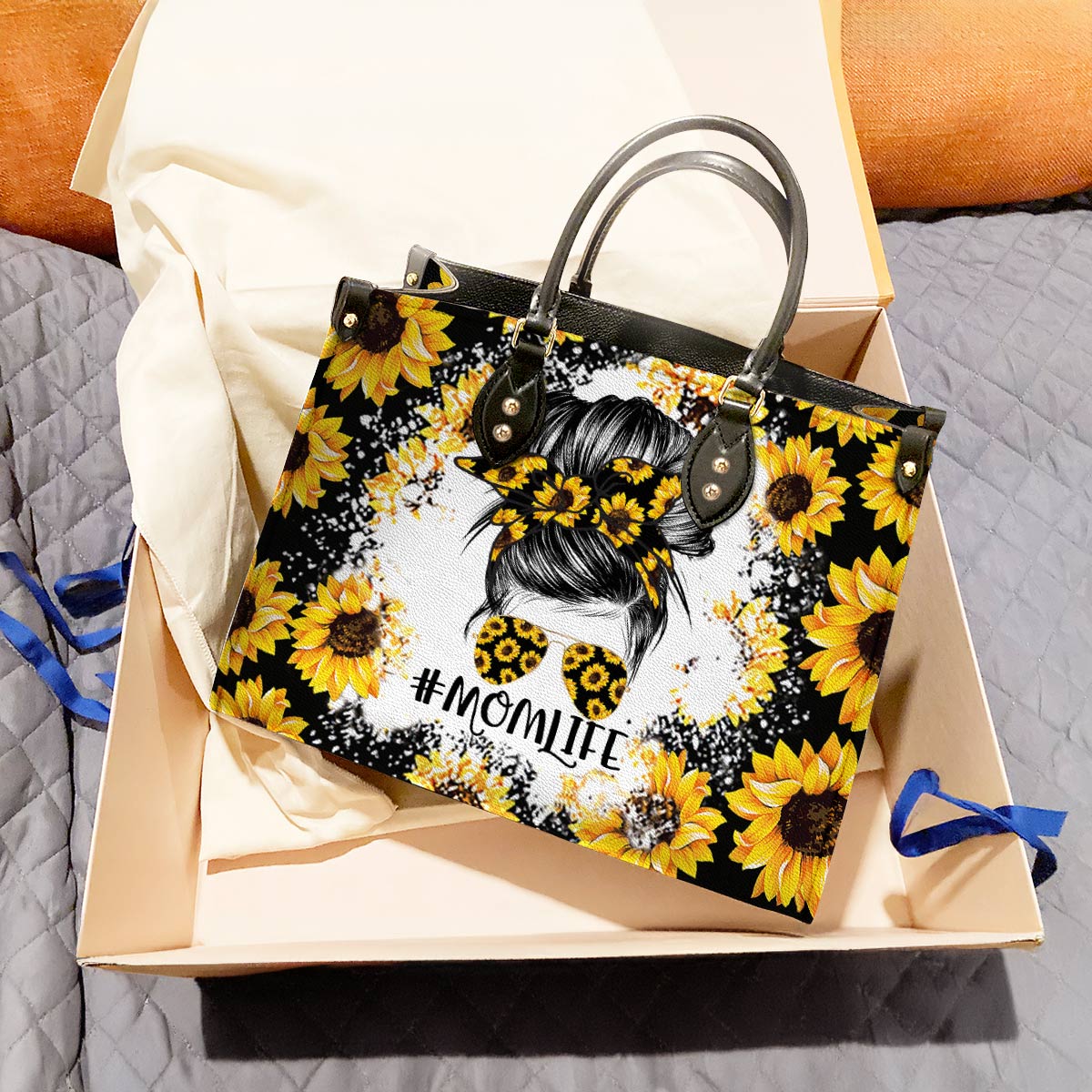 Momlife Sunflower Leather Bag