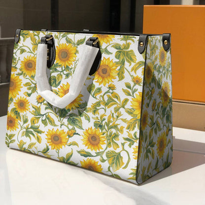 Leather Bag Radiant Sunflower Satchel