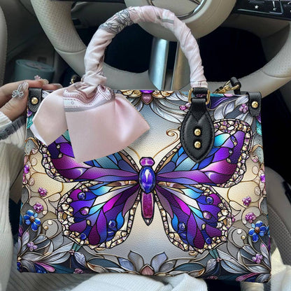 Leather Bag Mosaic Butterfly
