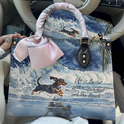 Dachshund Leather Bag Waves & Wagging Tails