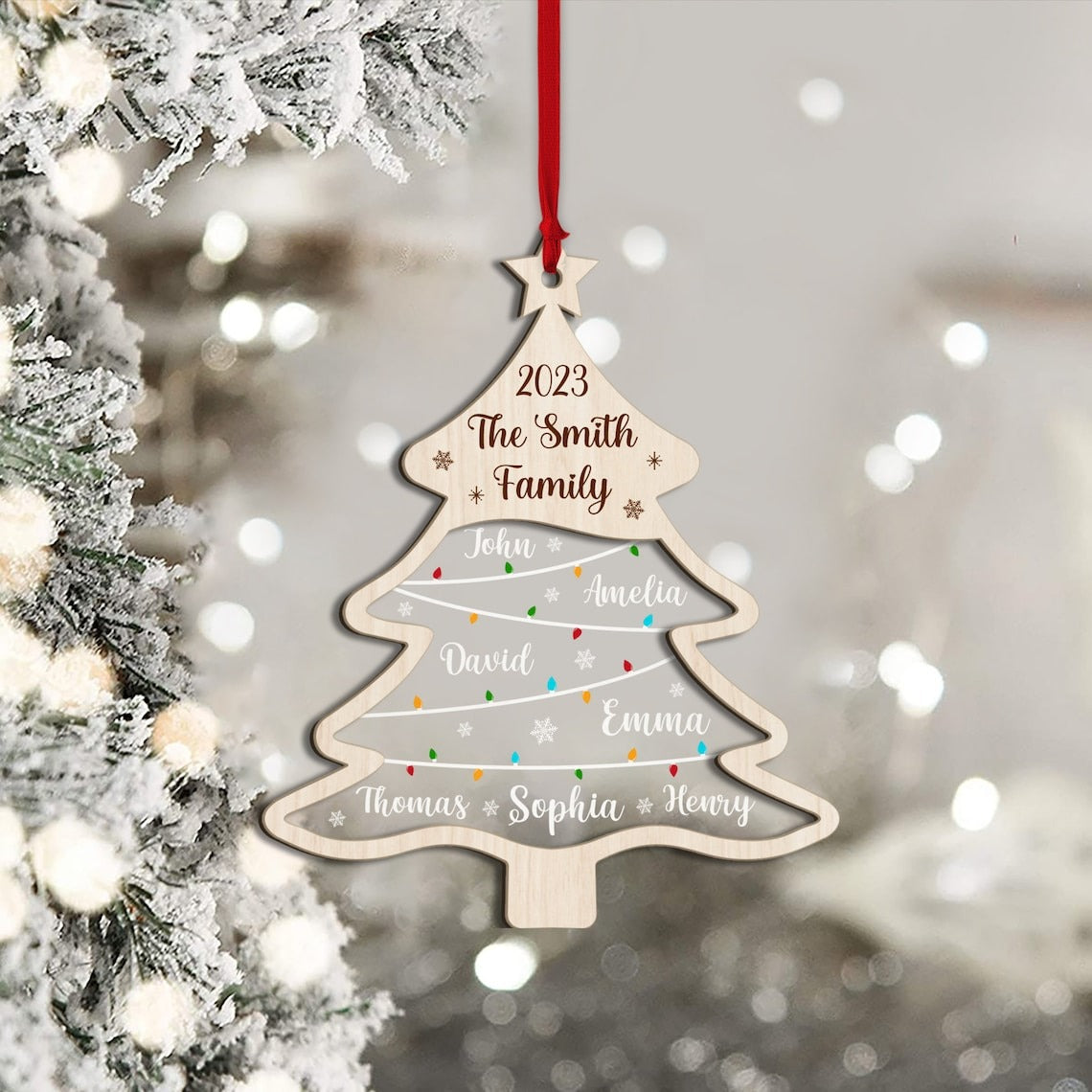 Custom Family Ornament, Family Name Christmas Tree Ornament, Family Name Tree Ornament, Christmas Tree Name, 2023 Christmas Ornament