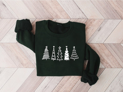 Christmas Sweatshirt, Christmas Sweater, Christmas Crewneck, Christmas Tree Sweatshirt, Holiday Sweaters for Women, Winter Sweatshirt