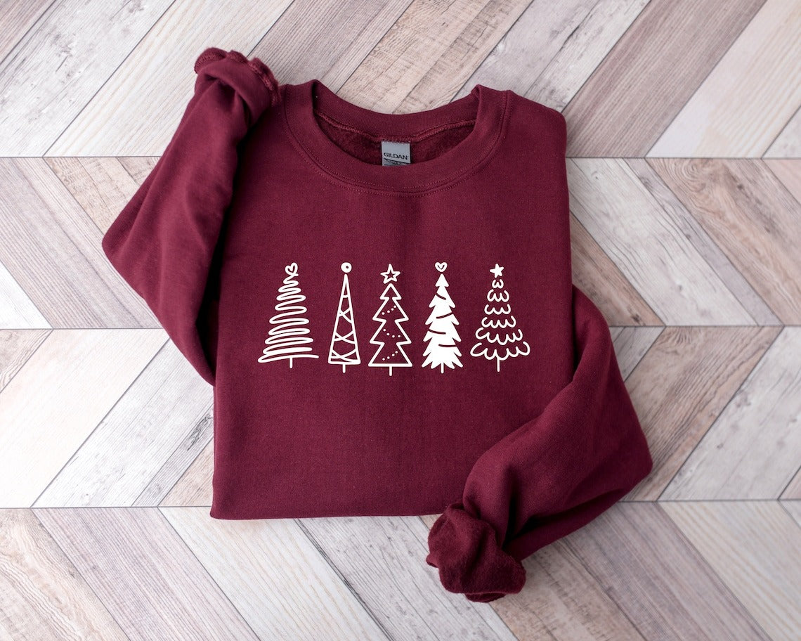 Christmas Sweatshirt, Christmas Sweater, Christmas Crewneck, Christmas Tree Sweatshirt, Holiday Sweaters for Women, Winter Sweatshirt