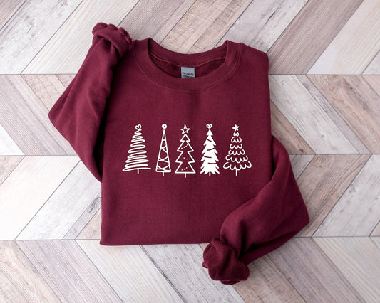 Christmas Sweatshirt, Christmas Sweater, Christmas Crewneck, Christmas Tree Sweatshirt, Holiday Sweaters for Women, Winter Sweatshirt