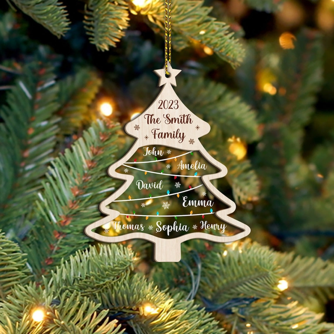 Custom Family Ornament, Family Name Christmas Tree Ornament, Family Name Tree Ornament, Christmas Tree Name, 2023 Christmas Ornament