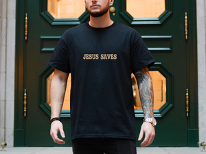 Aesthetic Jesus Saves Shirt Christian Apparel Brown Christian Shirt For Men Jesus Apparel Christian Streetwear Clothing Bible Verse Shirt