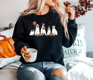 Halloween Sweatshirt, Halloween Sweater,2023 Happy Halloween, Retro Spooky Season, Ghost Sweatshirt,Halloween Dog Sweatshirt,Ghost Dog Shirt