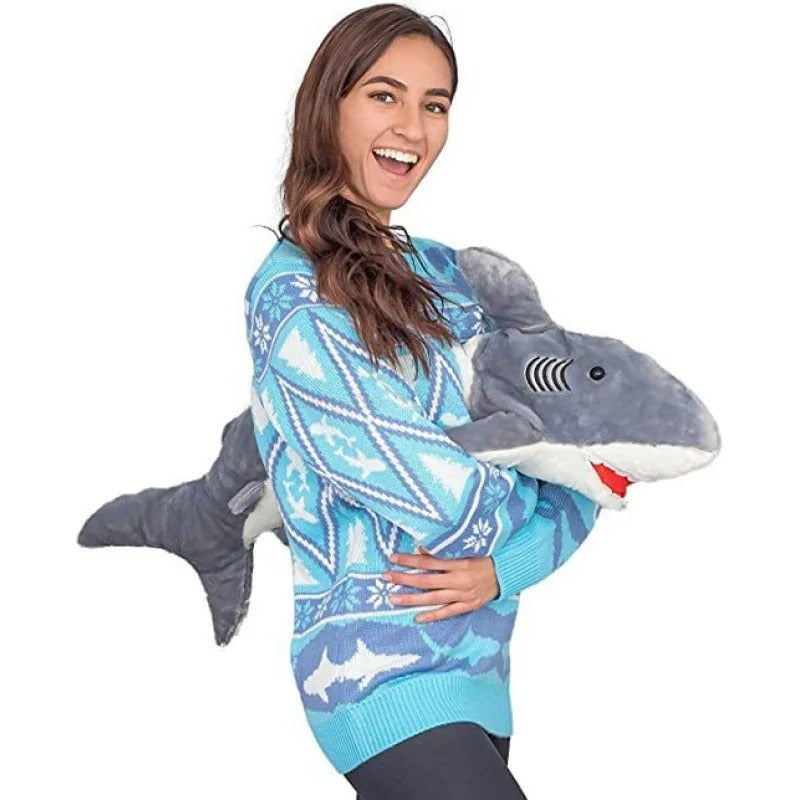 Knitted Christmas Sweater Unisex 3d Dinosaur Ugly Cartoon Clothing Cute Doll Pullover Funny Parties Holiday Jumper Top Cool Gift