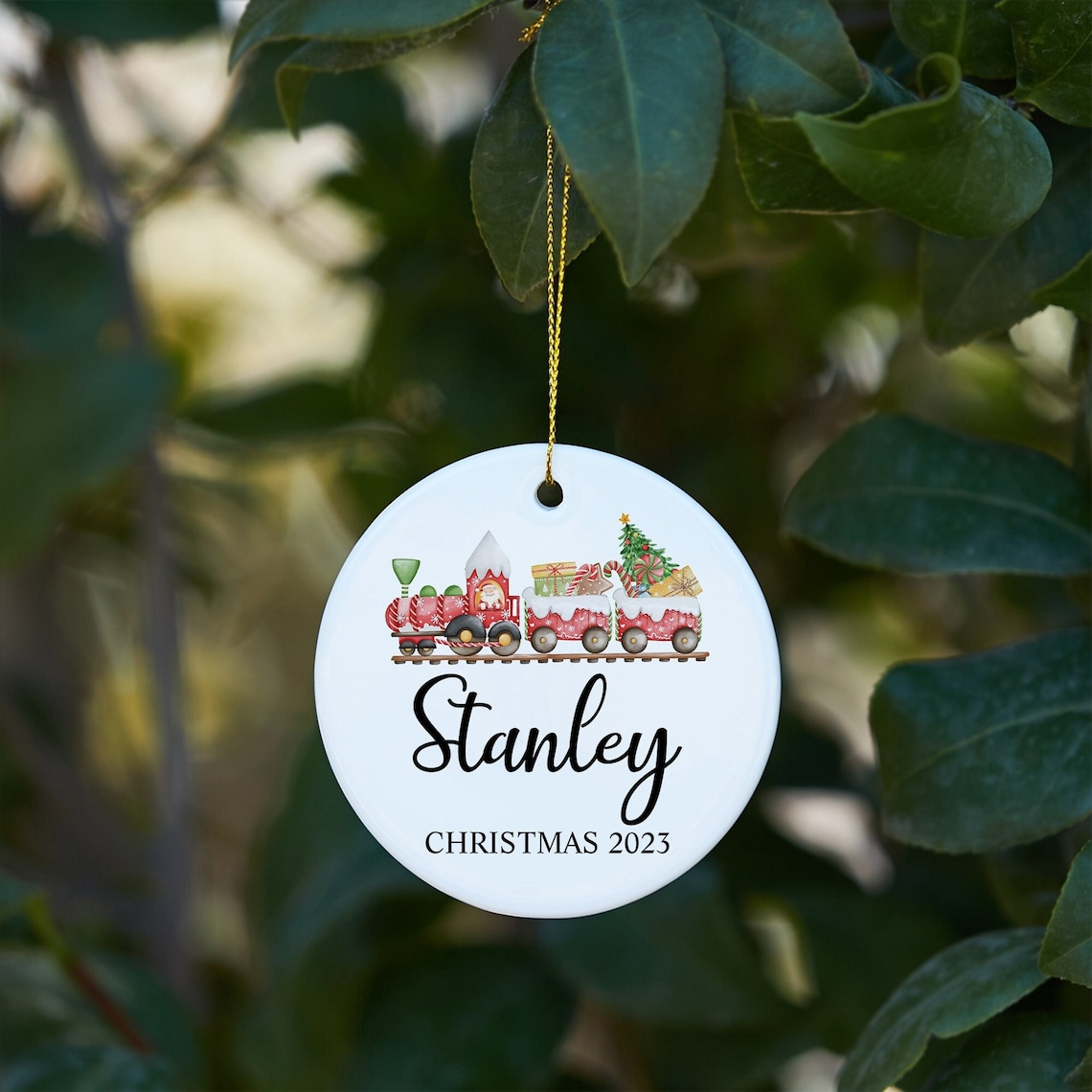 Personalized Christmas Tree Ceramic Ornament, Christmas Bauble Home Decor, Personalized Christmas Decoration Gift, New Baby Christmas Gift