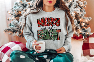 Merry Bright Sweatshirt, Christmas Sweatshirt, Christmas Sweatshirts for Women, Christmas Women,Merry Christmas Sweatshirt