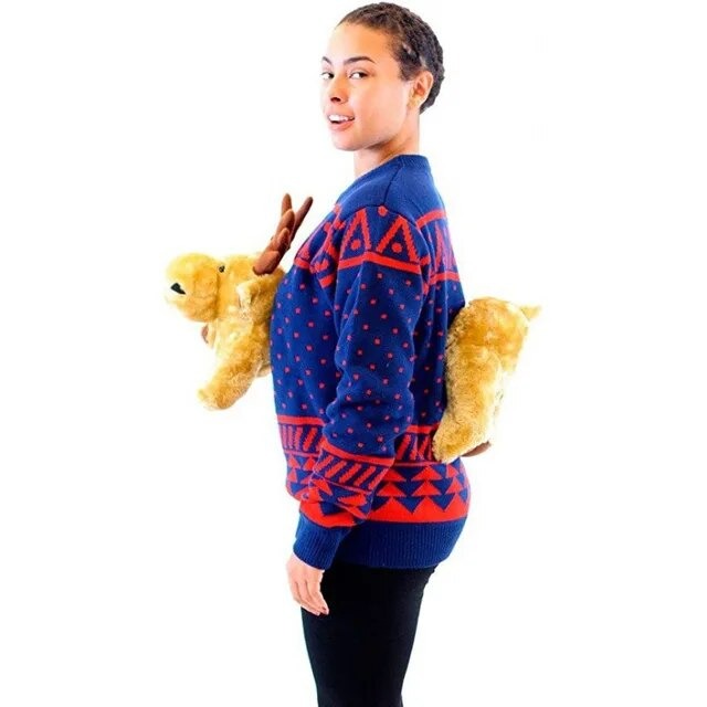 Knitted Christmas Sweater Unisex 3d Dinosaur Ugly Cartoon Clothing Cute Doll Pullover Funny Parties Holiday Jumper Top Cool Gift