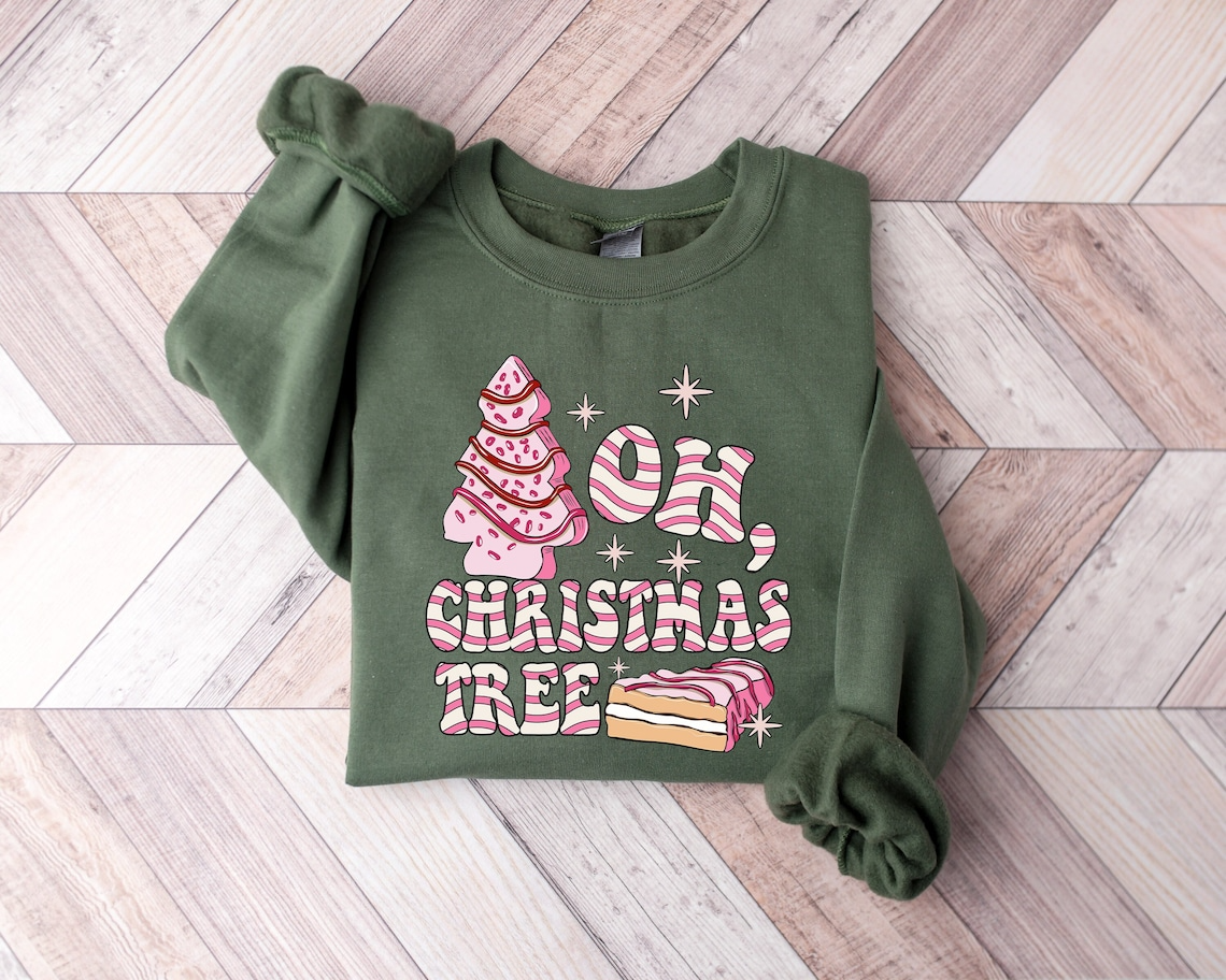 Oh Christmas Tree Sweatshirt, Christmas Cake Sweatshirt, Christmas Crewneck Sweater, Christmas Sweater Women, Funny Christmas Shirt Xmas Tee