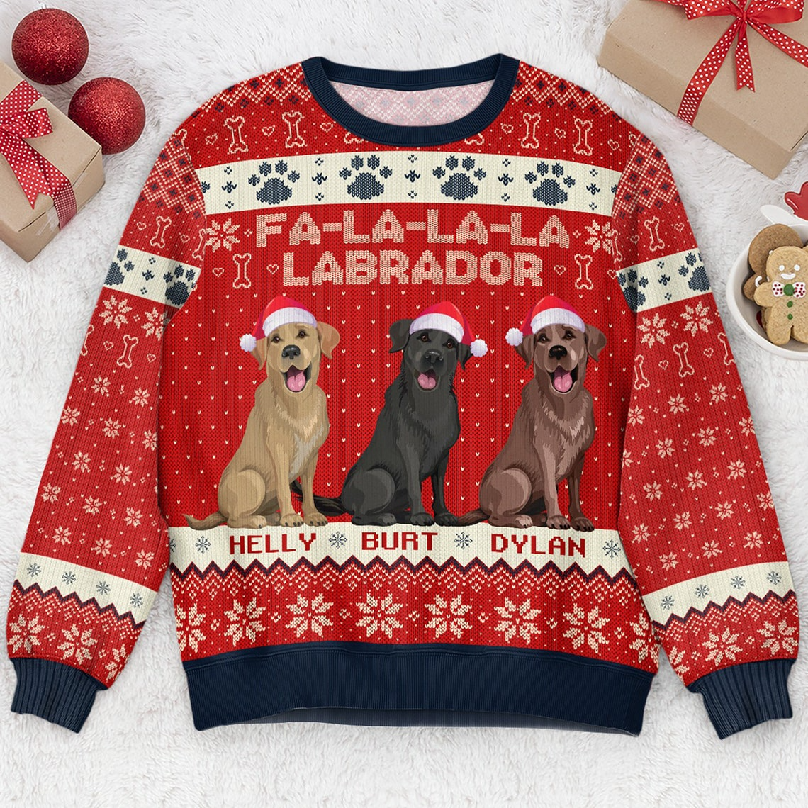 Personalized Photo Ugly Sweater, Funny Labrador Dog Lovers Ugly Sweatshirt, Dog Christmas Sweatshirt, Dog Lover Shirt, Pets Owner Sweatshirt
