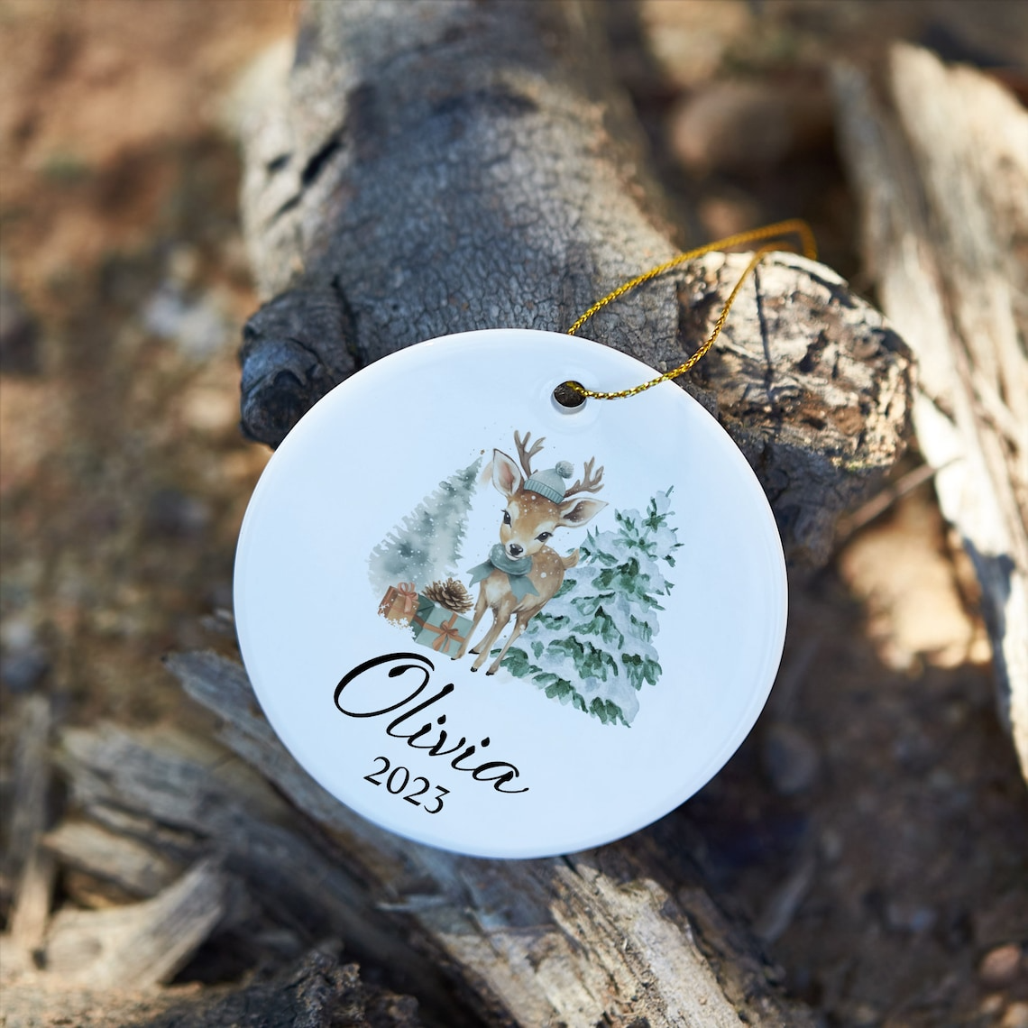Personalized Christmas Tree Ceramic Ornament, Christmas Bauble Home Decor, Personalized Christmas Decoration Gift, New Baby Christmas Gift