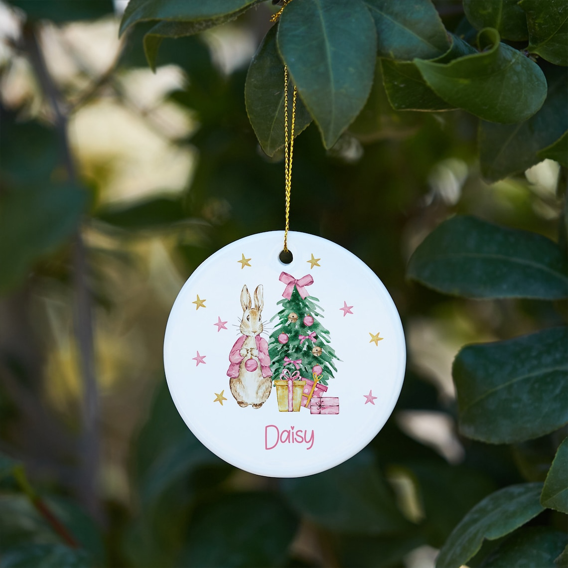 Personalized Christmas Tree Ceramic Ornament, Christmas Bauble Home Decor, Personalized Christmas Decoration Gift, New Baby Christmas Gift