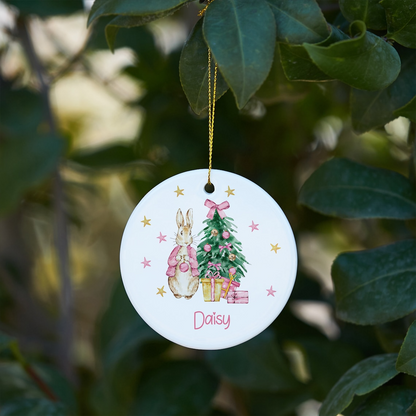 Personalized Christmas Tree Ceramic Ornament, Christmas Bauble Home Decor, Personalized Christmas Decoration Gift, New Baby Christmas Gift