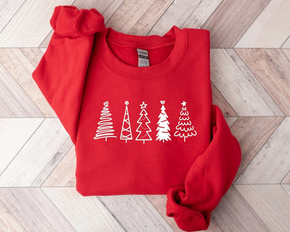 Christmas Sweatshirt, Christmas Sweater, Christmas Crewneck, Christmas Tree Sweatshirt, Holiday Sweaters for Women, Winter Sweatshirt