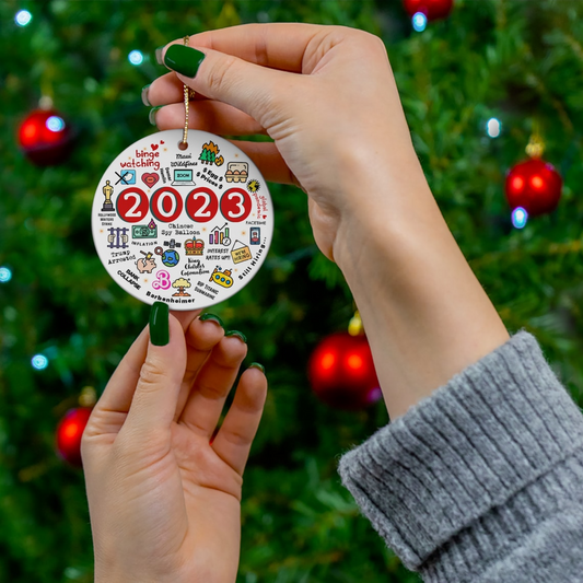 2023 Christmas Ceramic Ornament, Major Events Ornament, Year to Remember Ornament, Funny 2023 Commemorative Ornament, Christmas Decor, Xmas Ornament