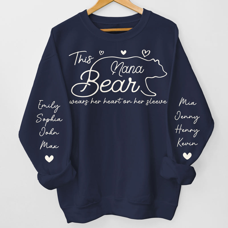 This Mama Bear Wears Her Heart On Her Sleeve Sweatshirt, Gift For Mom
