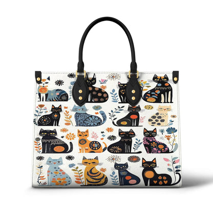 Leather Bag Whimsical Whiskers In Bloom
