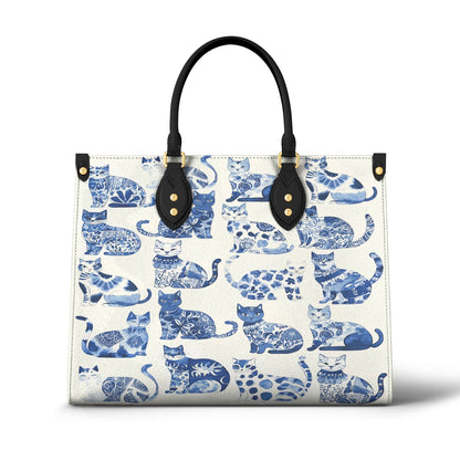 Leather Bag Cat Cerulean Catscape