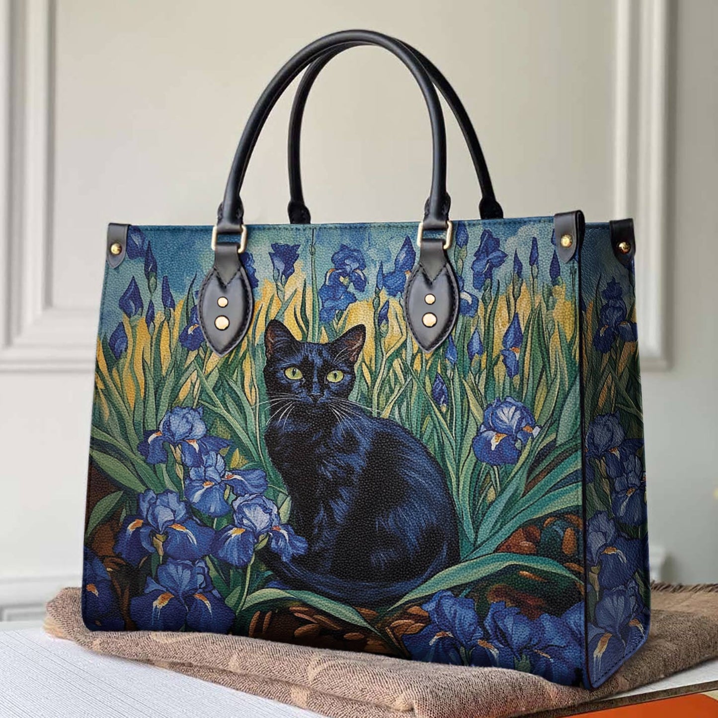 Leather Bag Iris Garden of Quiet Magic