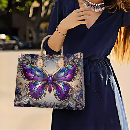 Leather Bag Mosaic Butterfly
