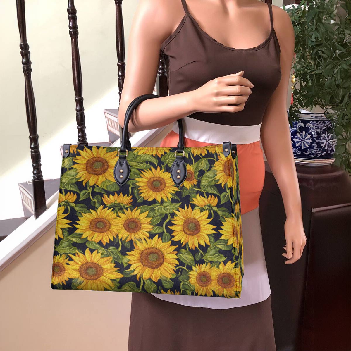 Leather Bag Sunflower Whisper