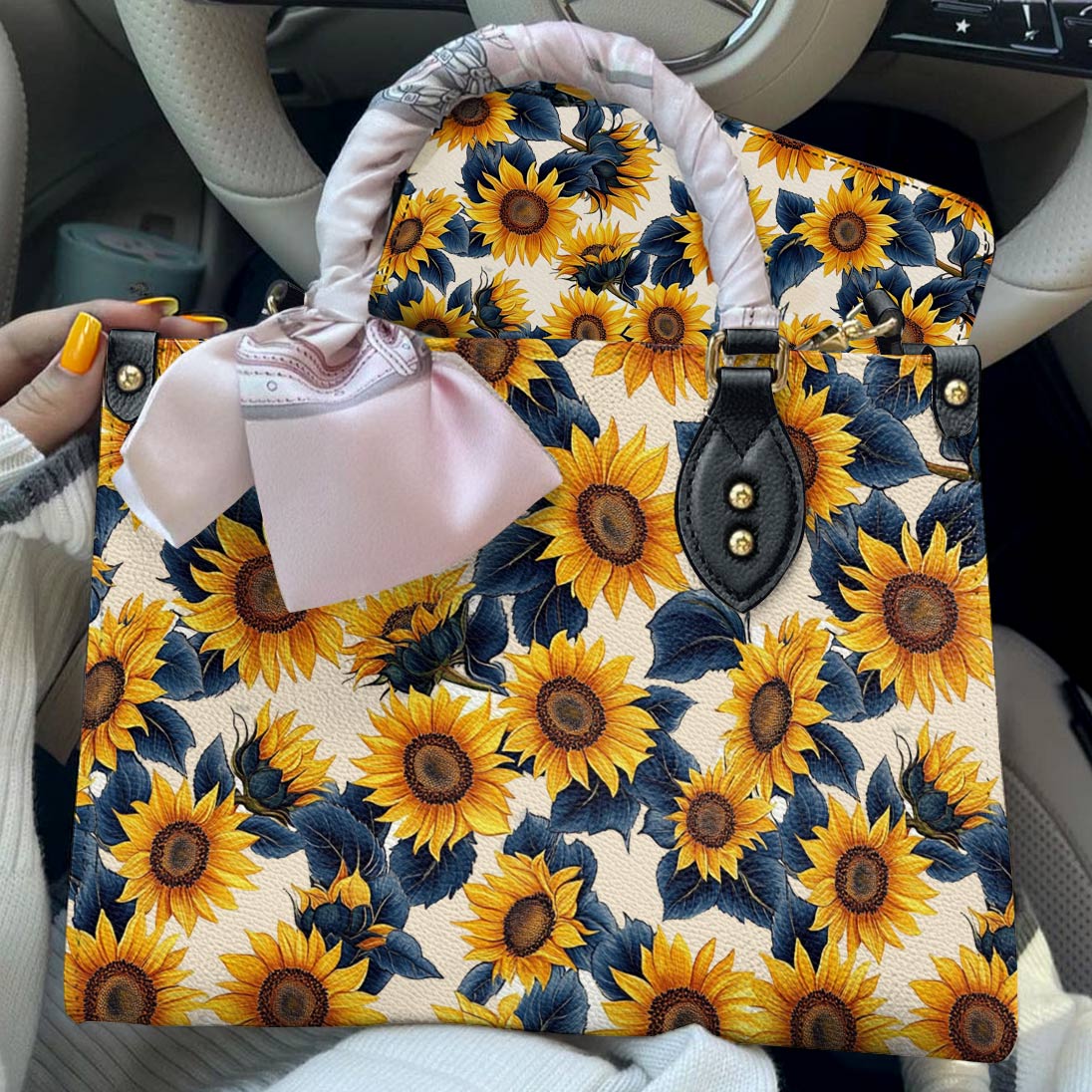 Leather Bag Twilight Sunflower