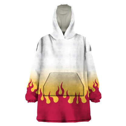 Kyojuro Rengoku Wearable Blanket Hoodie Demon Slayer TS04