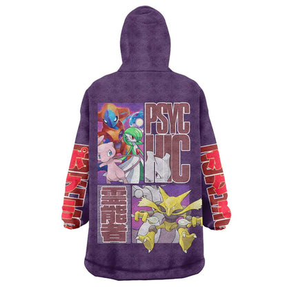 Psychic Type Poke Wearable Blanket Hoodie Japan Anime Style TS04