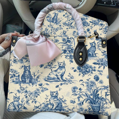 Leather Bag Blue Garden Whiskers