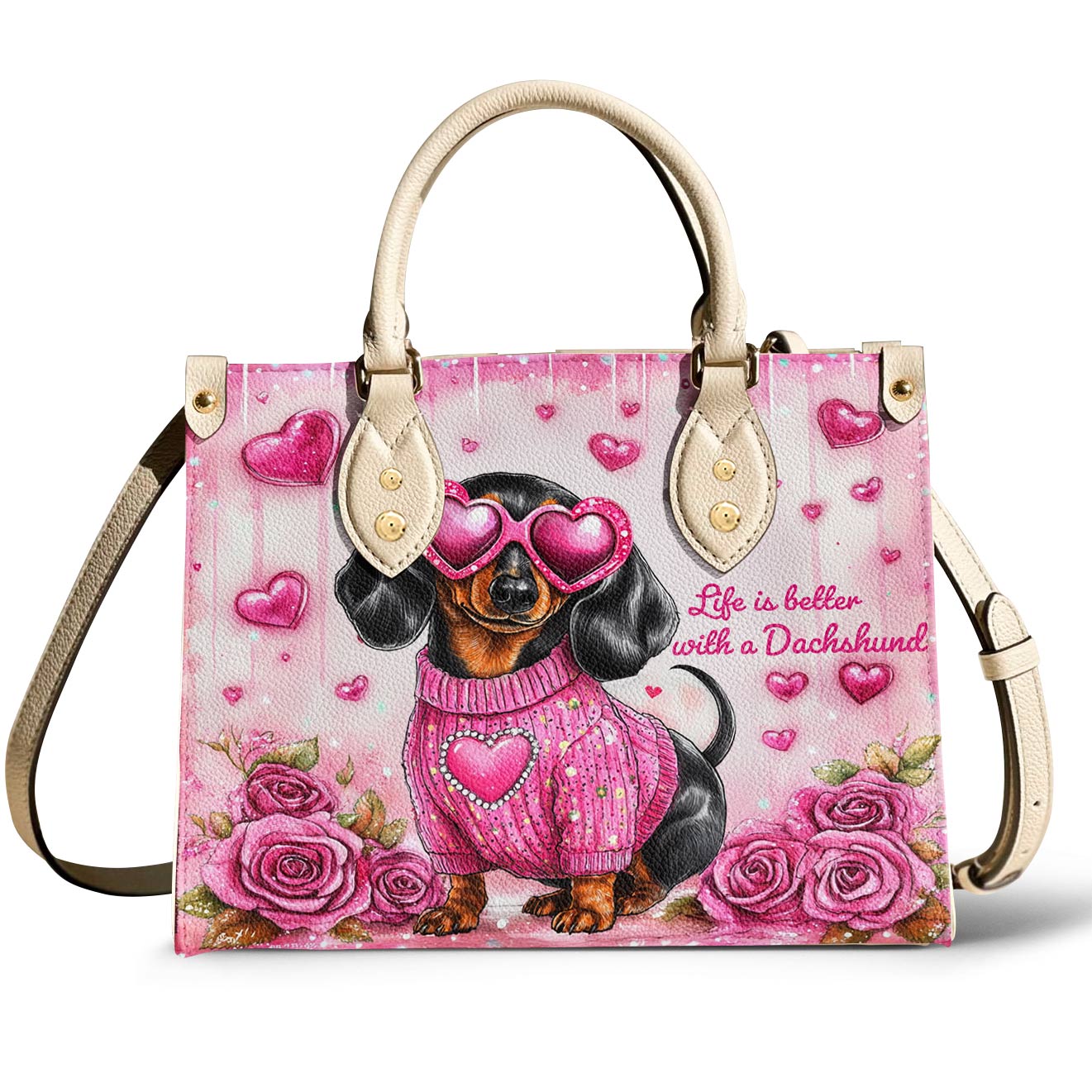 Dachshund Leather Bag Doxie In Love