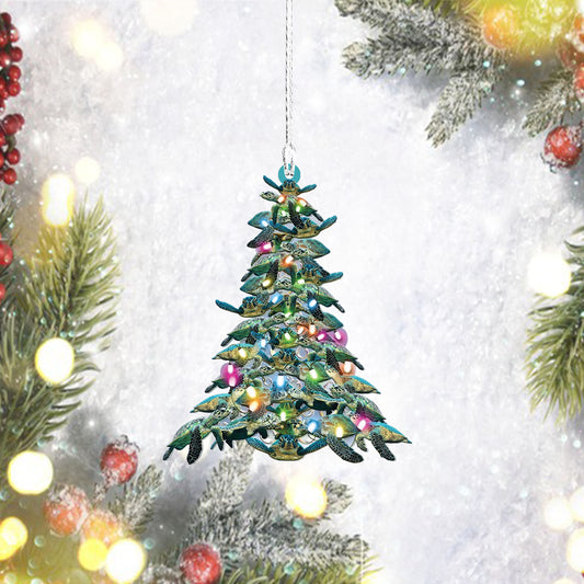 Turtle Christmas Tree Shaped Acrylic Ornament For Turtle Lovers,Christmas Gift,Christmas Decoration, Ornament Decoration, Ornament Christmas - TeeZworldVN