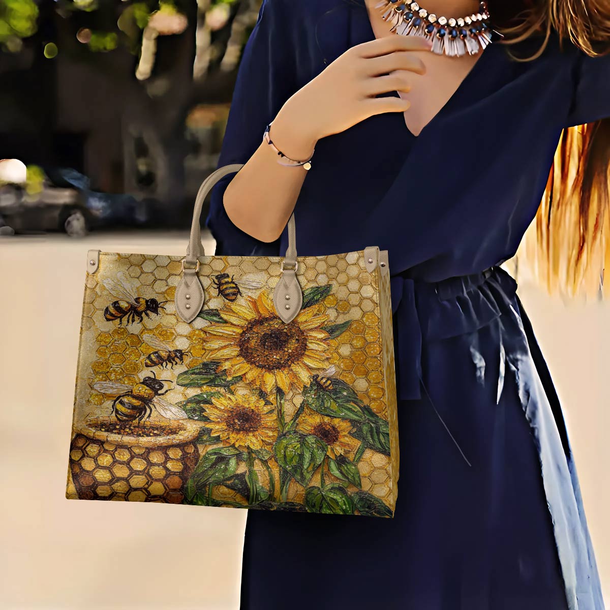 Leather Bag Bee Sunshine