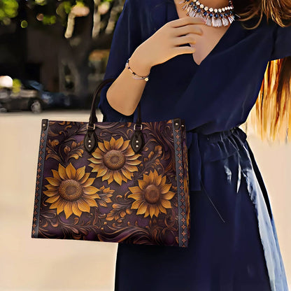 Leather Bag Sunflower Hope Love