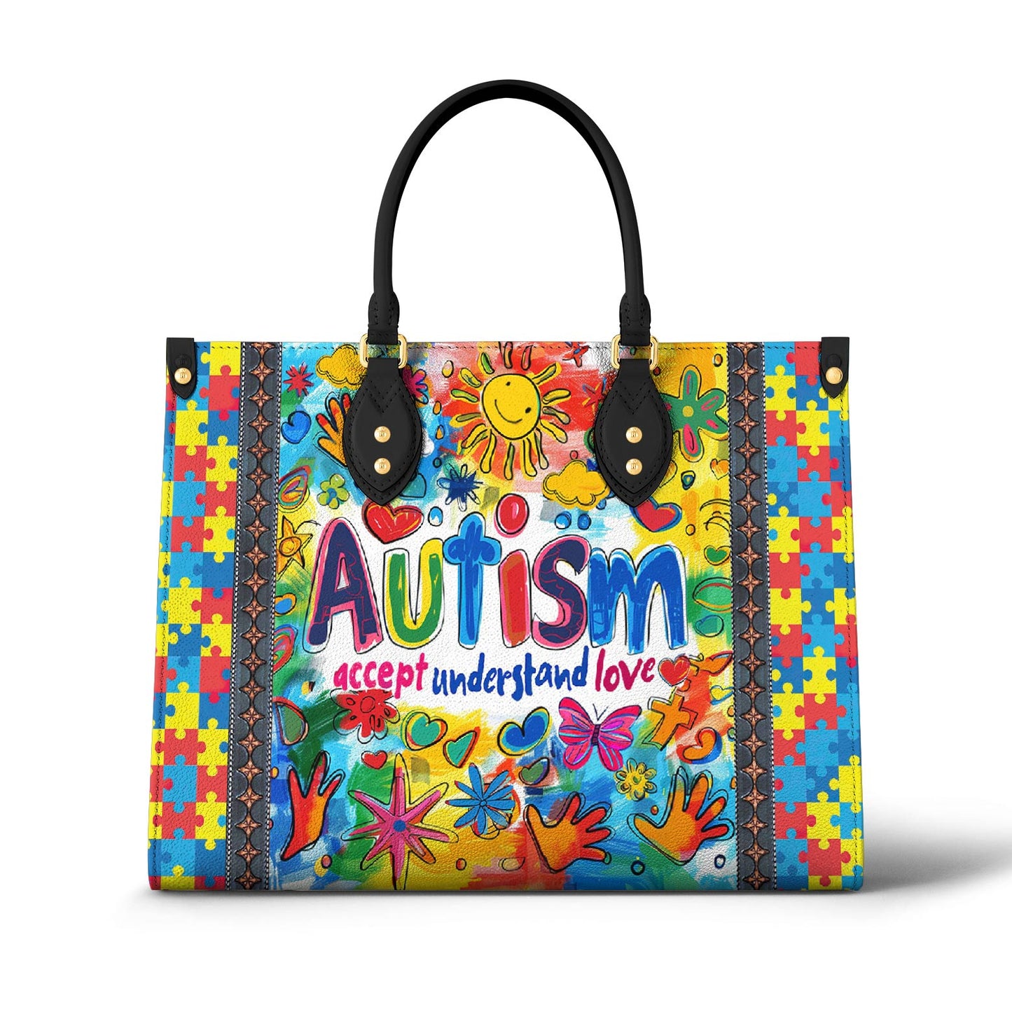 Leather Bag Autism Accept Understand Love