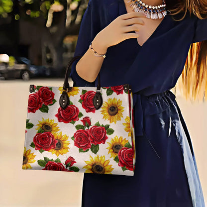 Leather Bag Blooming Elegance