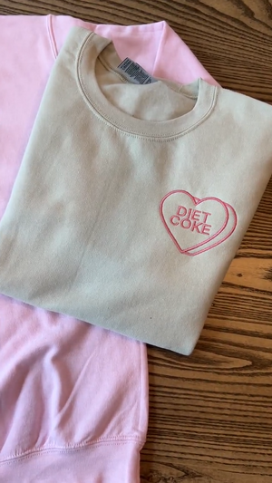 Custom Embroidered Valentine Sweatshirt with Personalized Candy Hearts. Valentine Gift. Boyfriend Gift, Couples Gift, Personalized Gift.