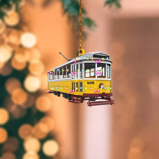 Vintage Tram, train Christmas Ornament, Railroader tree hanging Xmas Ornament34435, Ornament Decoration, Ornament For Gift, Ornament Christmas