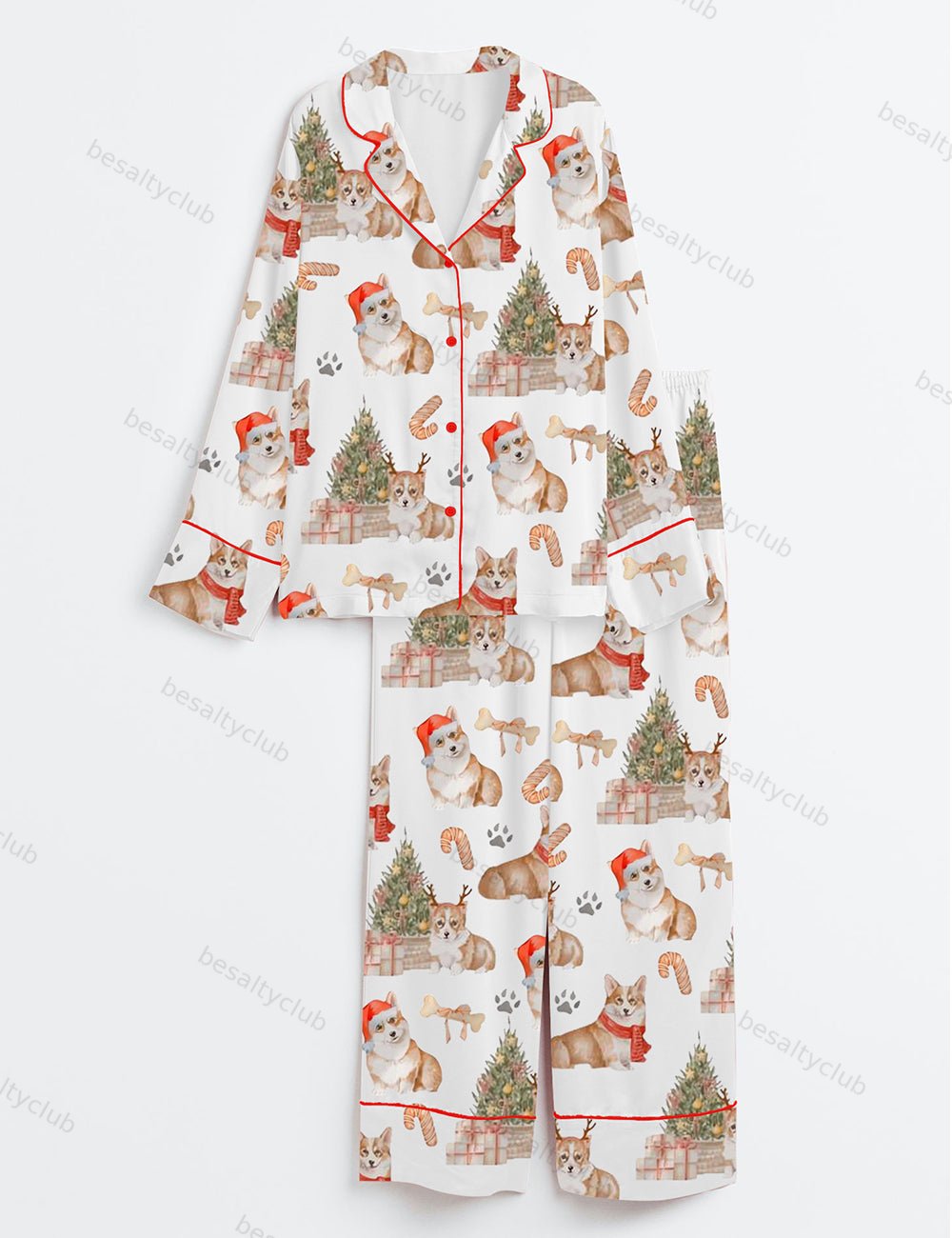 Corgi Christmas Satin Pajama Set