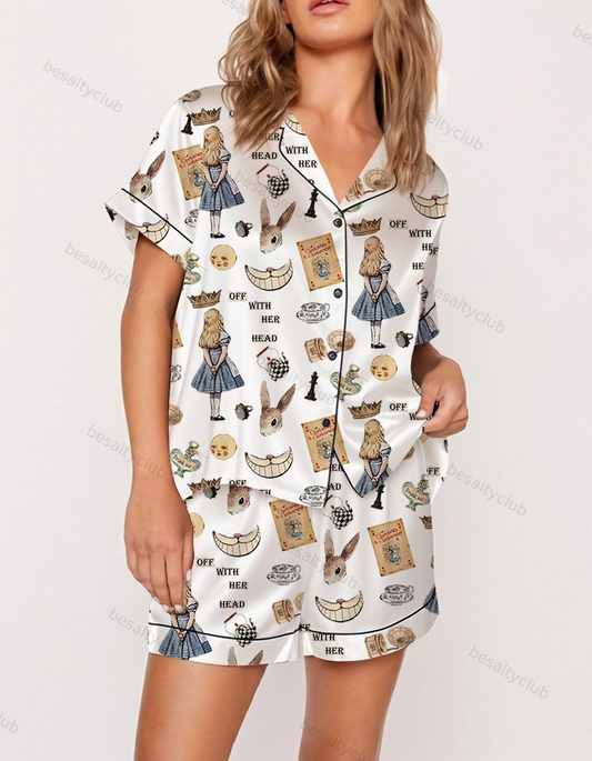 Alice's Wonderland Satin Pajama Set